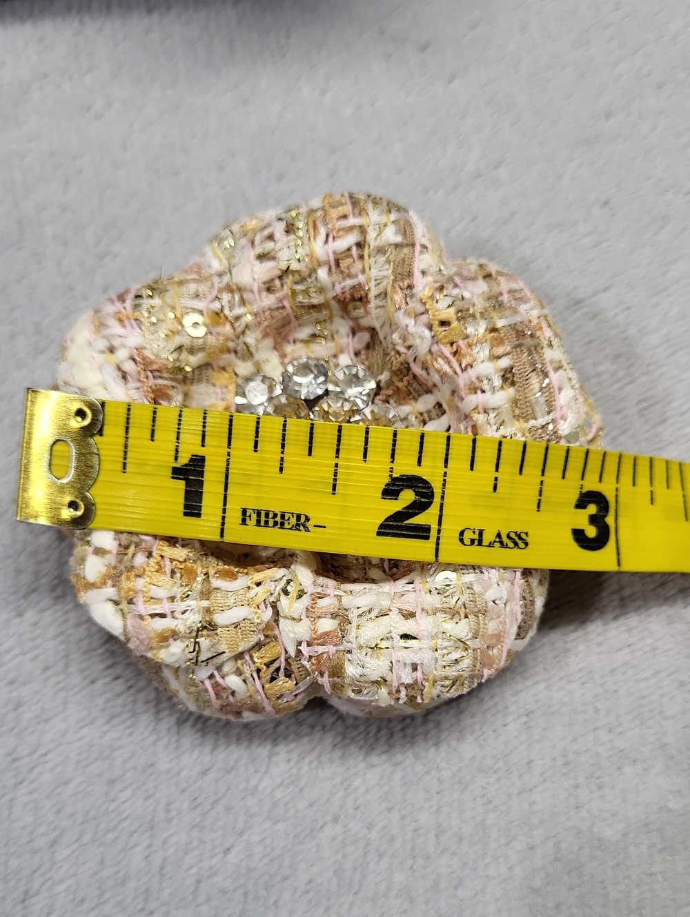 Tweed & Rhinestones Pin Clip from Japan - Picture 6 of 8